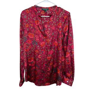 Lauren Ralph Lauren Floral Red Blouse
